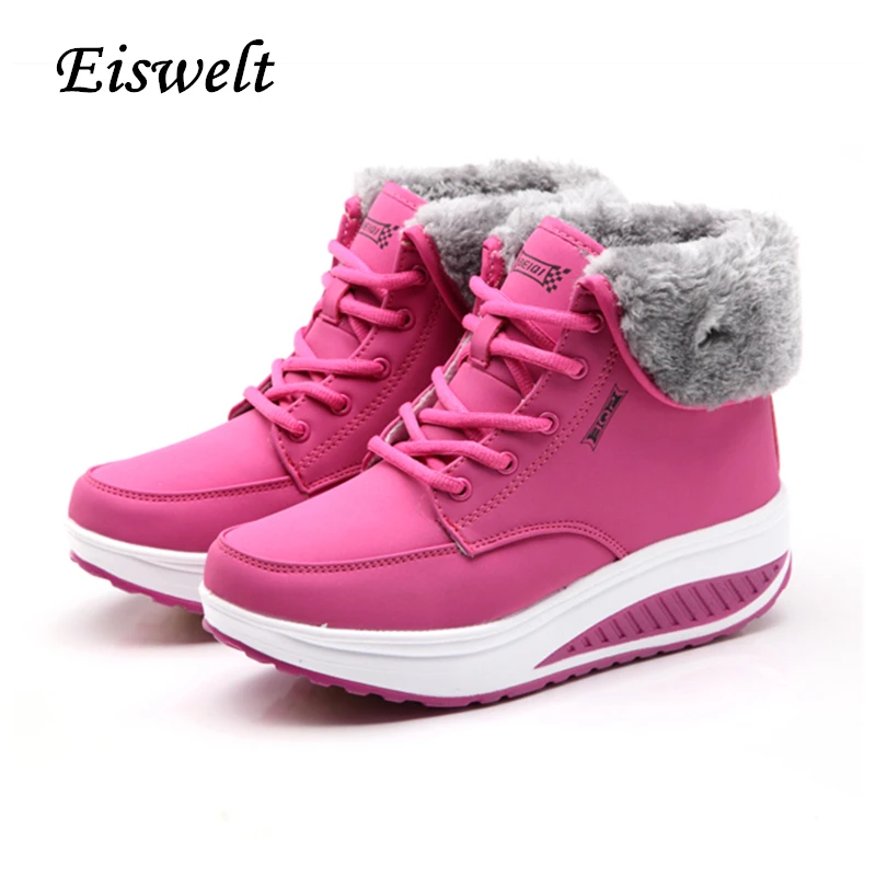 EISWELT/Новинка 2018 года зимняя женская бархатная обувь зимние ботинки на платформе