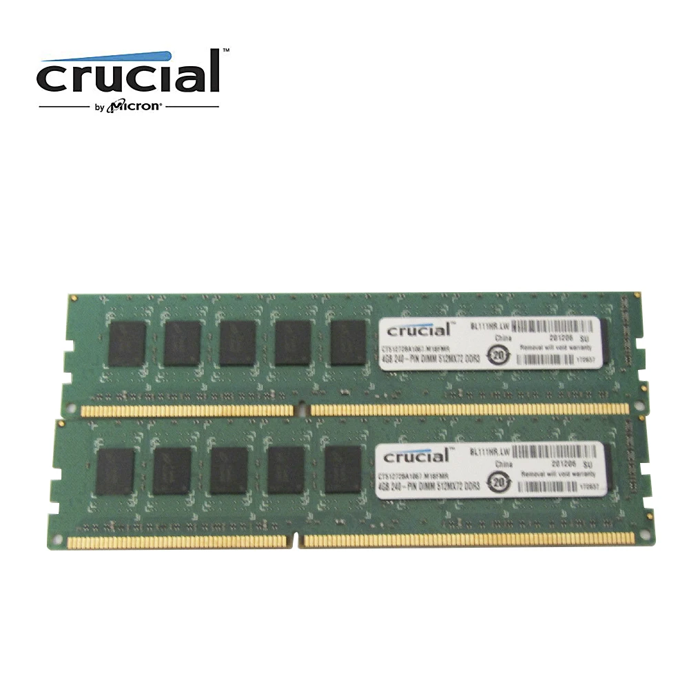 

Crucial DDR3 4G 1066MHZ PC3-8500 CL7 240pin 1.5V DIMM Desktop Memory RAM