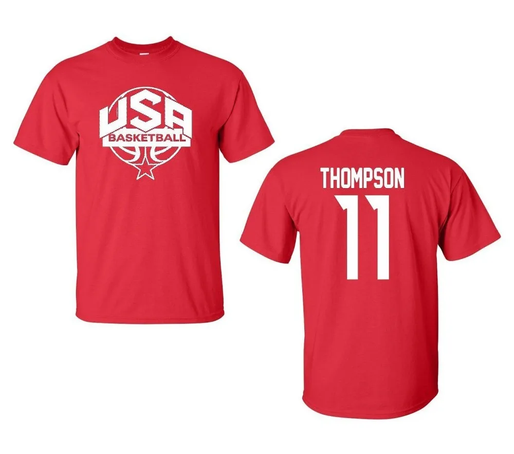 США мужские Баскетболисту команды Thompson Мужская футболка для мужчин 2019 летняя с