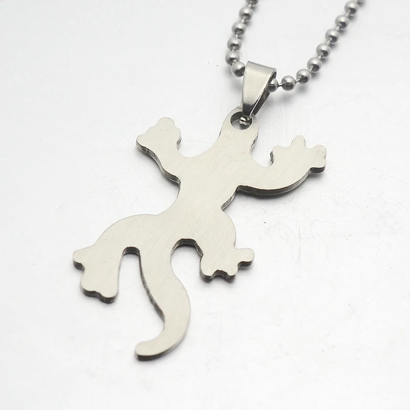 Stainless Steel Lizard Gecko Charm Pendant Necklace With Free Chain 60CM Long | Украшения и аксессуары