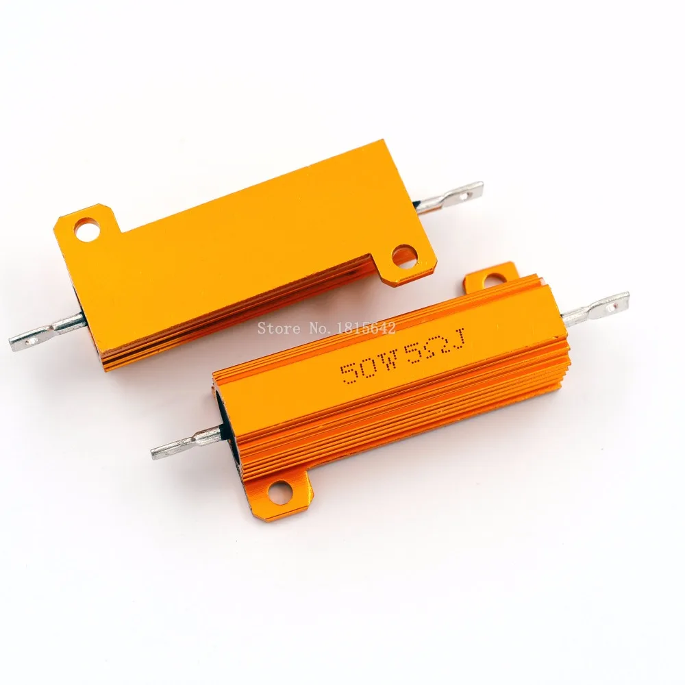 RX24 50 Вт 5R 5RJ Металлический Алюминиевый Чехол высокой мощности резистор золотой