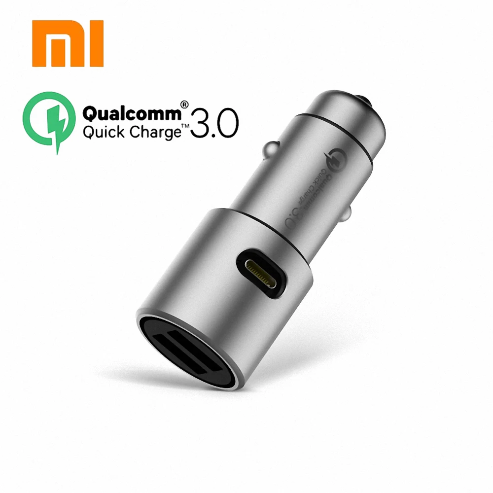 Новейшее автомобильное зарядное устройство Xiaomi QC3.0 металлическое быстрое с