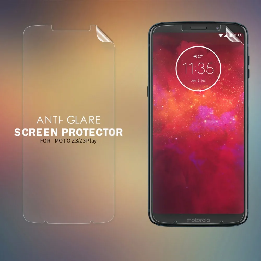 2 pcs/lot NILLKIN Anti-Glare Matte screen protector protective film For Moto Z3 /Z3 Play with retailed package | Мобильные телефоны