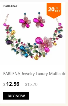 FARLENA покрытые серебром, изысканные лозы, корона, ожерелье, серьги, набор для невесты, Модный с кристаллами, со стразами, свадебные ювелирные наборы