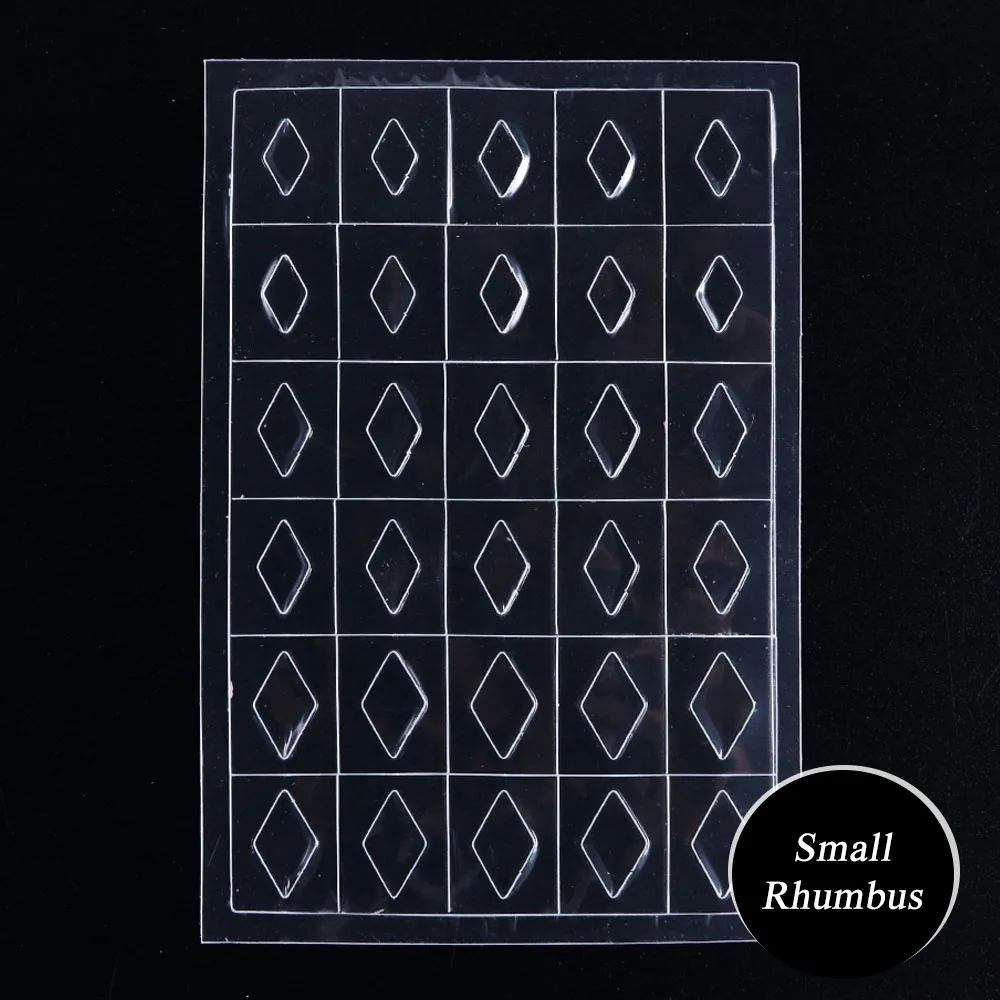 Small Rhombus 3D наклейки для ногтей, слайдер с кристаллами и драгоценными камнями, Овальный трафарет для дизайна ногтей с ромбовидным рисунком, УФ-гель, руководство, Алмазное украшение, моделирование, маникюр LA783 - Цвет: Small Rhombus