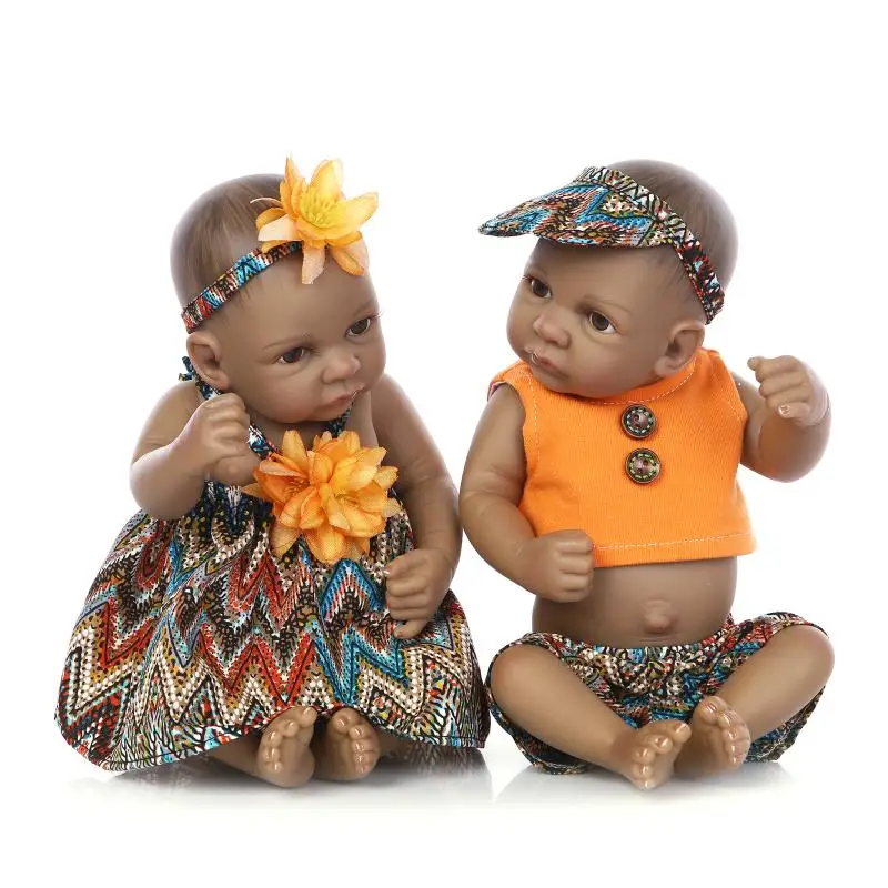 10&quot Mini black reborn babies African American Baby girl boy doll Ethnic Alive Dolls Brinquedos Juguetes | Игрушки и хобби
