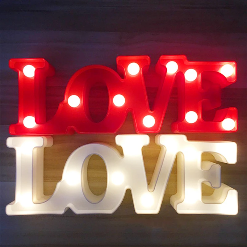Домашний декор 3D светодиодный Ночной светильник с надписью LOVE пластиковый