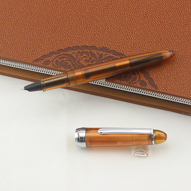 Jinhao 992 прибытие кофе и серебро клип авторучка с оригинальным подарком Чехол 0 5 мм F