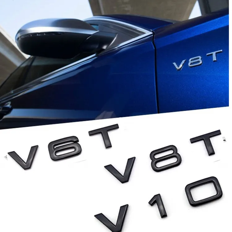 

2pcs V6T V8T V10 car fender sticker for audi A3 A4 A5 A6 A7 A8 Q3 Q5 Q7
