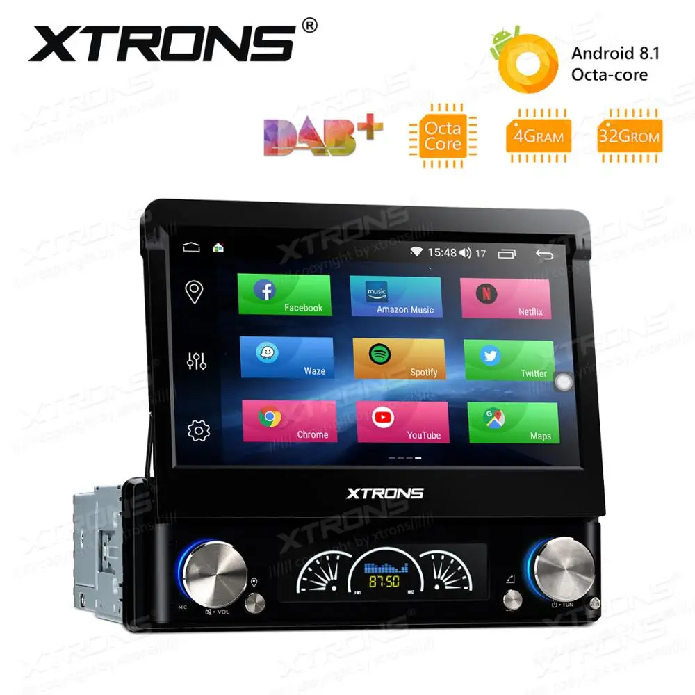 XTRONS Универсальный 7 ''Android 8 1 One Din радио автомобильный стерео DVD плеер DSP RCA USB 1080P