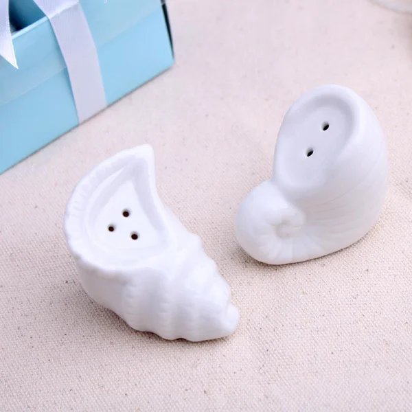 10 компл./Лот Новое поступление океан Стиль пара раковин соль и перца шейкеры