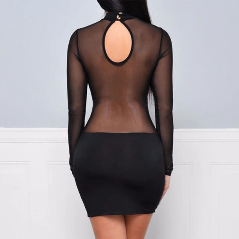Women Sexy Bodycon Long Sleeve Lady Party Slim Club Wear Casual Short Dress | Женская одежда