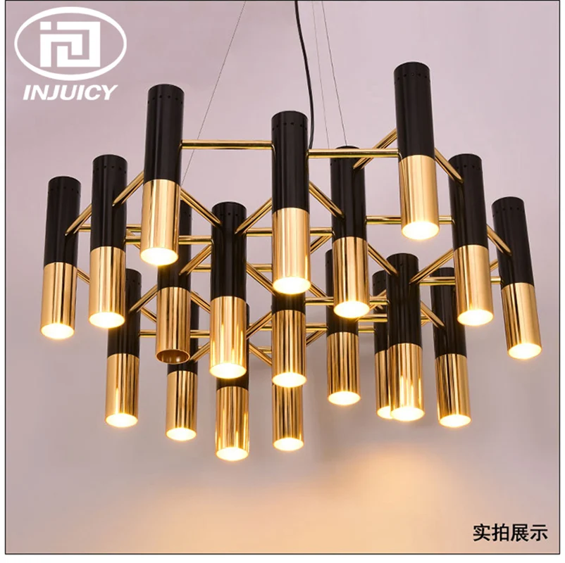 

Nordic Post Modern Chandelier Metal Water Pipe LED Cafe Lounge Dining Room Villa Retro Industrial Chandelier Home Decoration