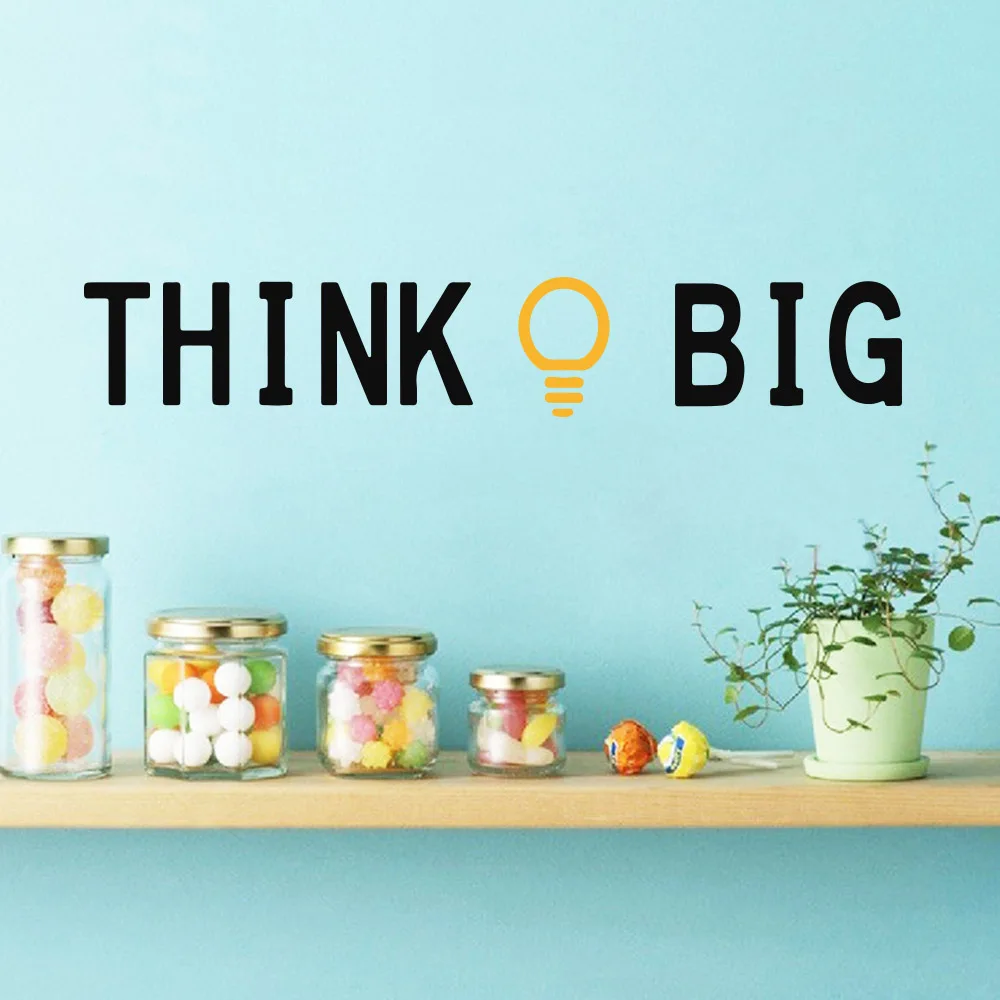 Цитаты Think Big Gold Idea домашние настенные наклейки росписи искусство офисный класс