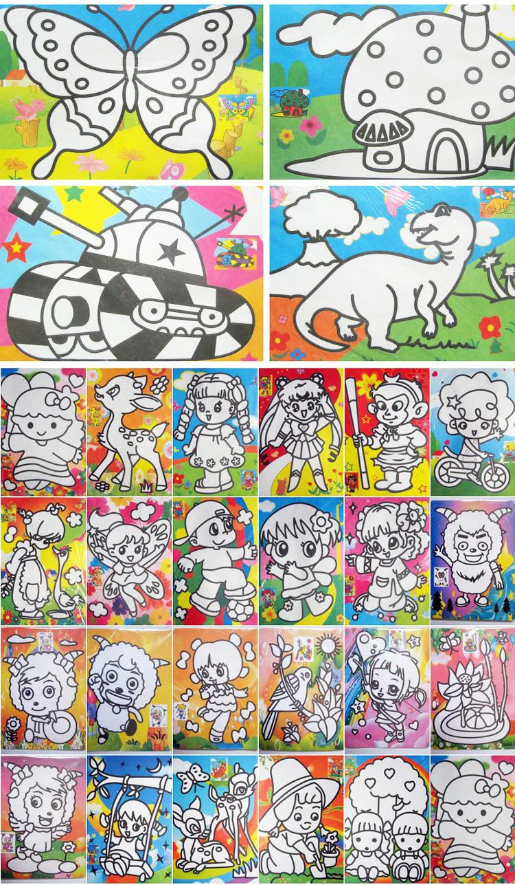 10pcs children sand paper for drawing toys/ Kids baby cartoon art/sand painting kindergarden and school educational toy | Игрушки и