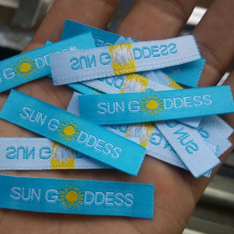 5000 шт 1 5*5 см на заказ дизайн белый Дамаск полиэстер ткань тканая этикетка прямого