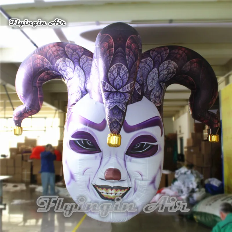 

Customized Giant Halloween Inflatable Medusa Mask 3m Hanging Blow Up Ghost Head for Halloween Decoration