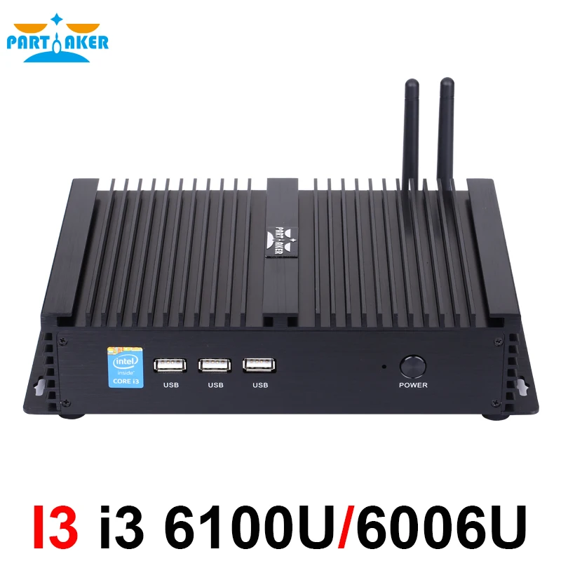Billig Intel Core I3 6100U I3 6006U Skylake Industrielle Mini PC Barebone Linux Micro Computer Win10 HTPC 300M Wifi VGA HDMI 2 COM-Ports