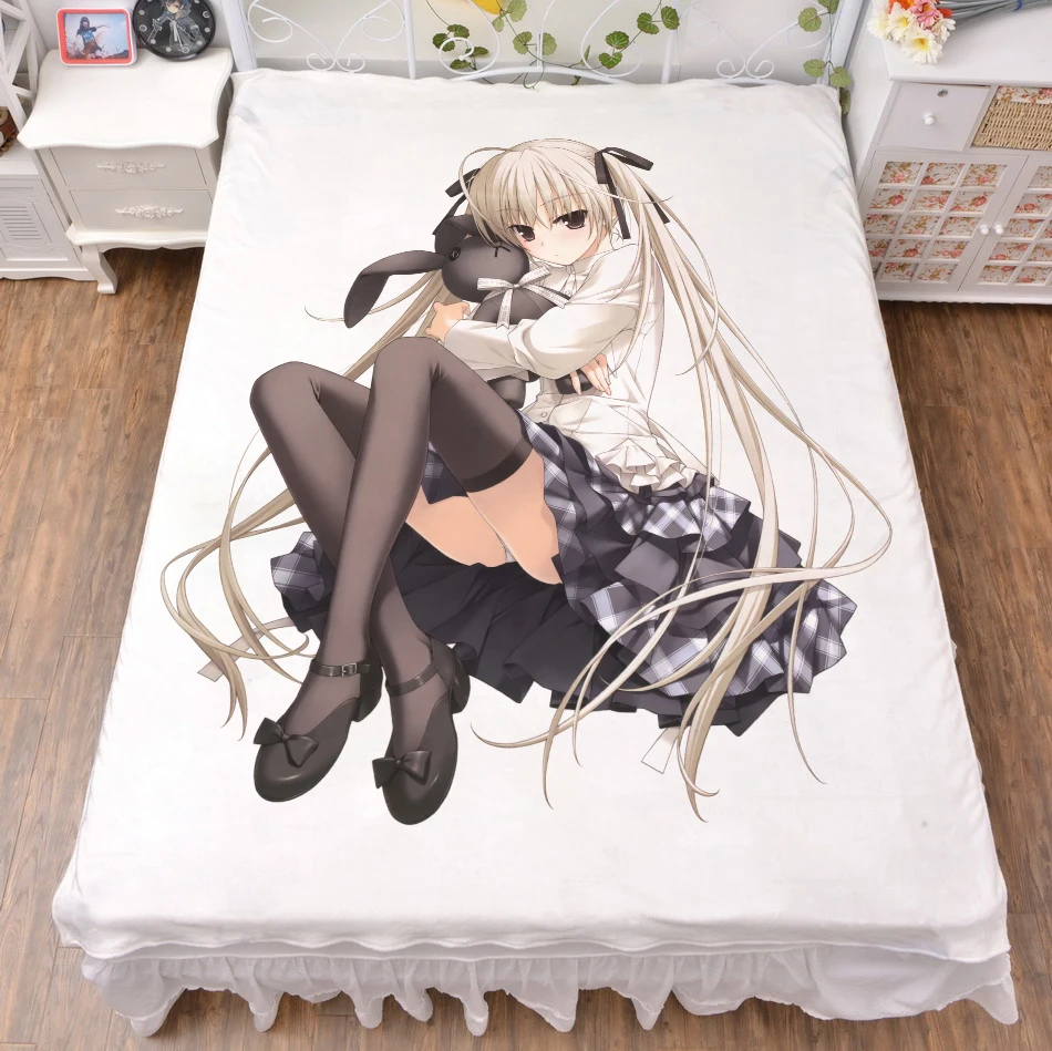 

New Anime Cartoon yosuganosora flat sheet bed sheet top sheet No.015