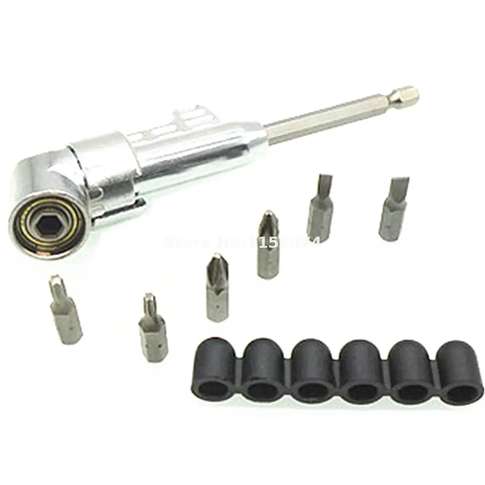 105 Градусов Угол Драйвер 1/4 &quotHex Bit Screwdriver Holder Power Сверла Регулируемая + 6 шт. T15