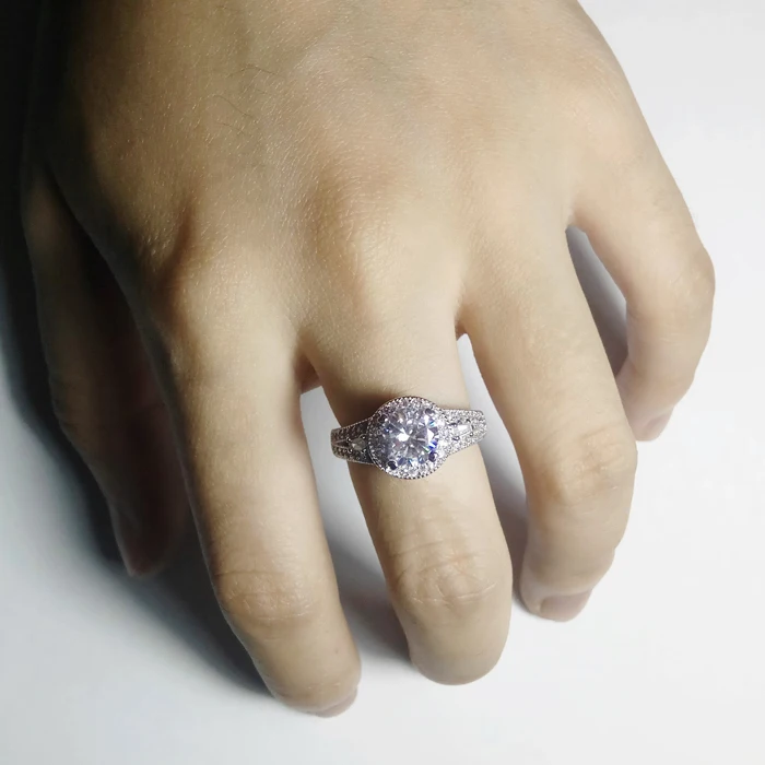 Женское кольцо с фианитом YINHED обручальные кольца из настоящего серебра 925 пробы