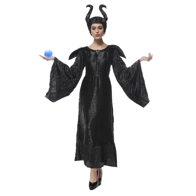 

Black Evil Darkness Sorceress Cosplay Gothic Fancy Dress Adult Carnival Costumes Hot Sexy Witch Costume For Women Halloween Wear