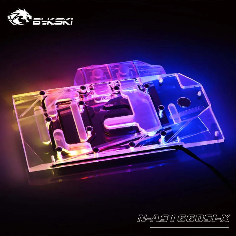 Bykski GPU кулер для ASUS GTX1660 O6G SI водяное охлаждение Grphics карта полное покрытие водный