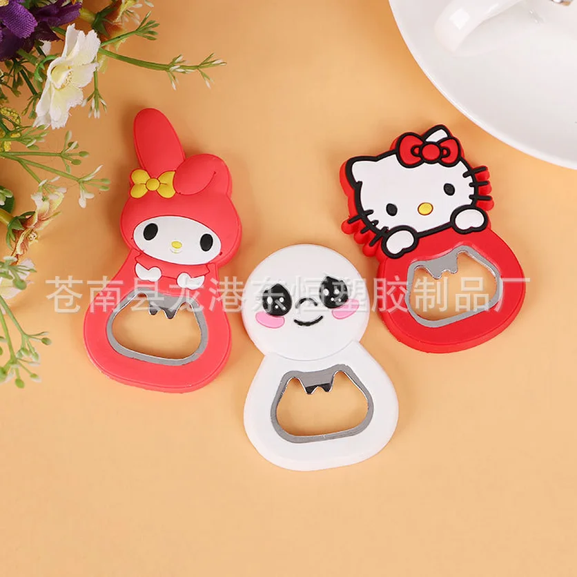 100pcs Creative Cartoon Multifunction Silicone Stainless Steel Bottle Opener Beer Fridge Openers Kitchen Tools Drop Shipping | Дом и сад