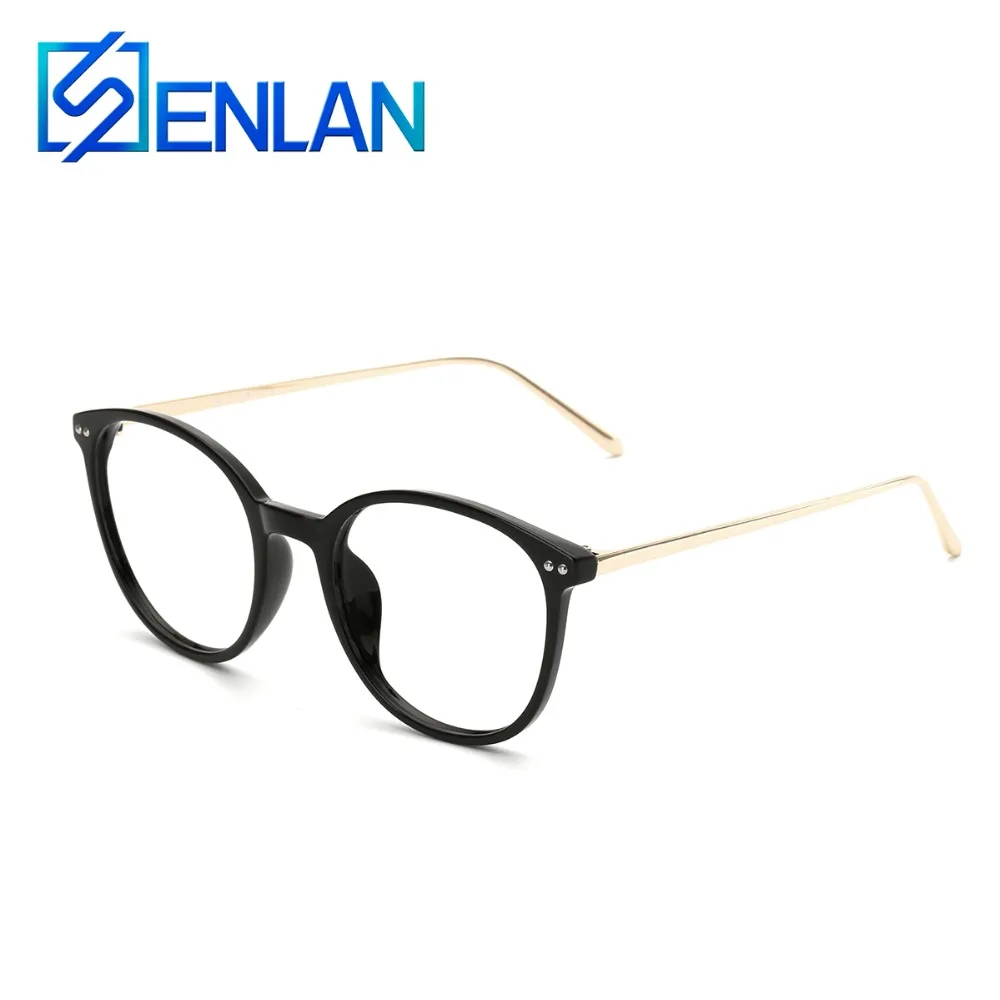 SENLAN Металла TR Моды Очковые оправы Круглые Овальные Полный Обод очки Кадр Brand Design