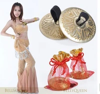 2 pcs belly dance props accessory fine copper egypt finger cymbal 2pcspair gold color