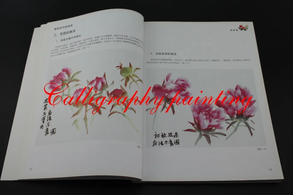Кисть для рисования Sumi-e как пион Xieyi Gongbi тонкая линия тату Справочная книга |