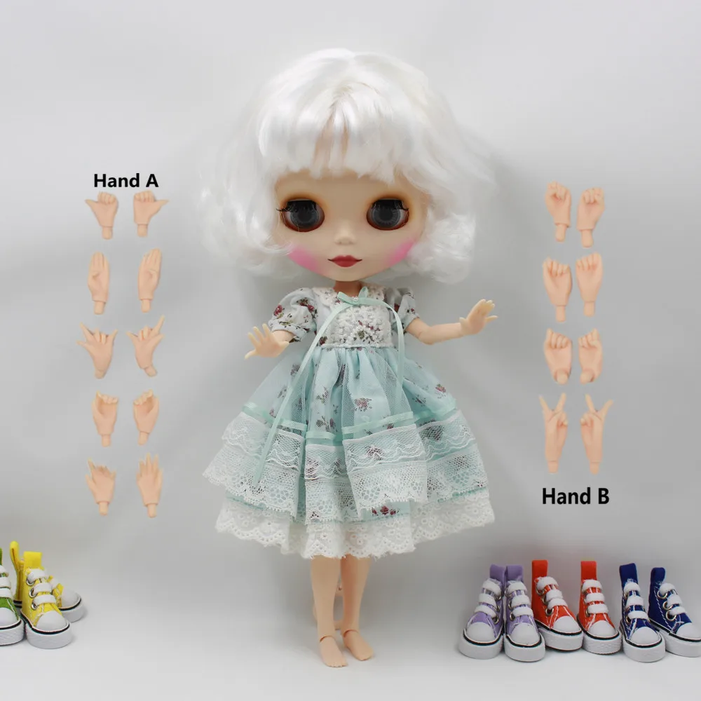 ICY factory шарнирная кукла blyth toy короткие белые волосы соединение тела матовое лицо 1/6 30 см голая кукла