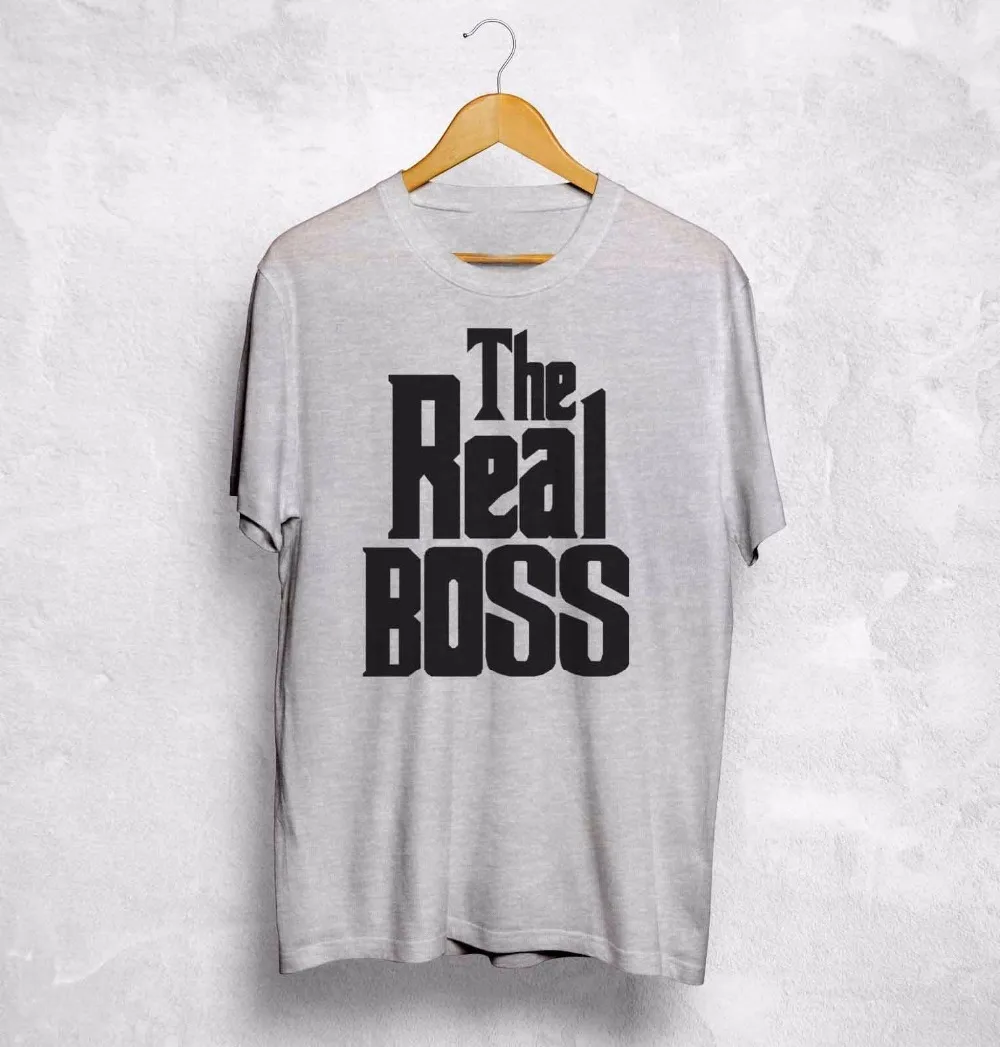 Новинка забавная брендовая одежда мужская летняя футболка с боссом реальным