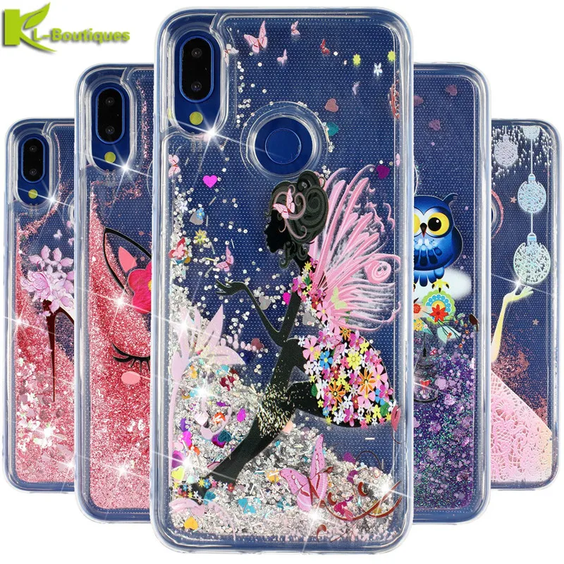 Мягкий чехол для Xiaomi Redmi Note 7 чехлы Etui телефона с мультяшным рисунком блестящий