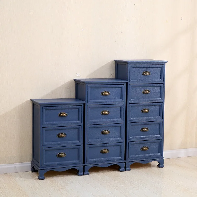 Средиземноморский стеллаж в стиле ретро шкаф с пятью ведрами выдвижными ящиками