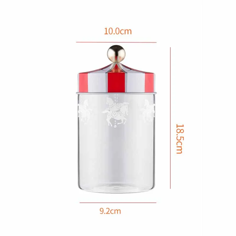 New Arrival Sale Nordic Merry-go-round Glass Sealed Pot-coffee Food For Grain Storage Box Kitchen Containers Container - Цвет: M