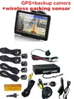 Беспроводная камера заднего вида 3 в 1, 7 дюймов, GPS, av in + bluetooth + fm, видео-датчик парковки, беспроводной