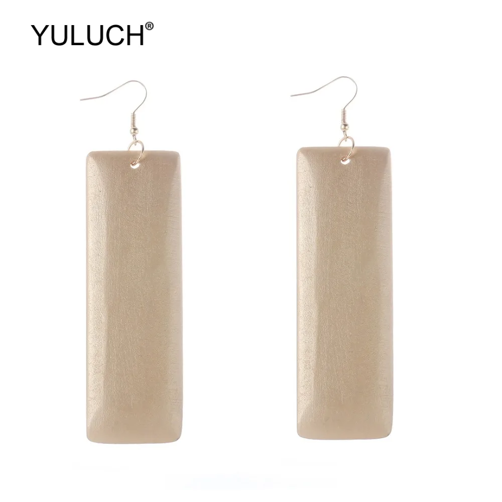 

Серьги-подвески YULUCH, деревянные, золотистые, винтажные, 2019