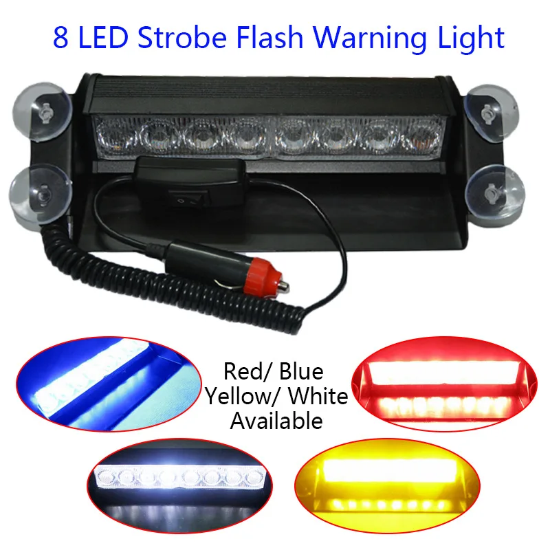 12В 8LED подсветка стробоскопические огни с присоской для мотоцикла автомобиля два