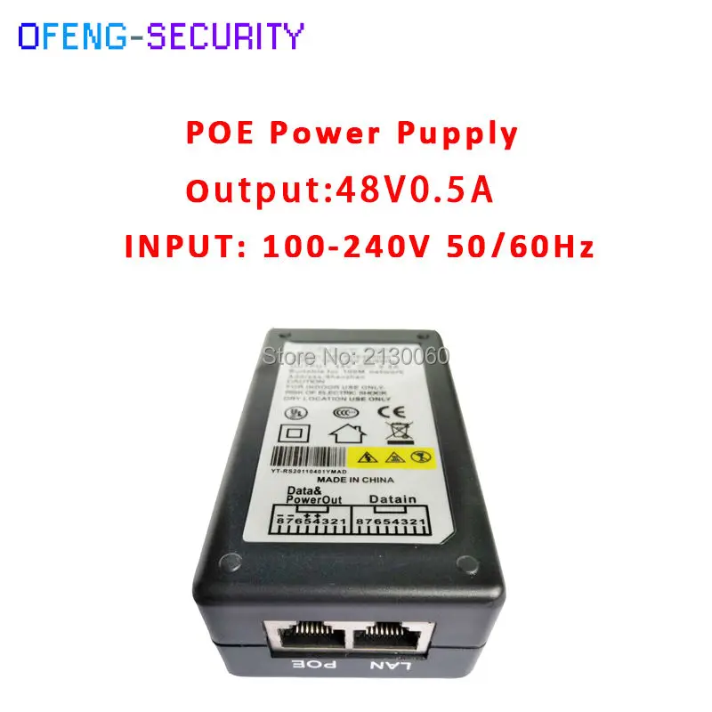 48V0.5A POE источник питания инжектор Вход 100 240 В 50/60 Гц Выход pin4/5 (+) 7/8 ( ) для CCTV IPC|injector