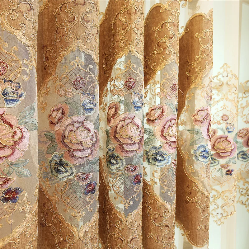 New Simple European Schneider Embroidery Shade Curtains for Living Dining Room Bedroom. | Дом и сад