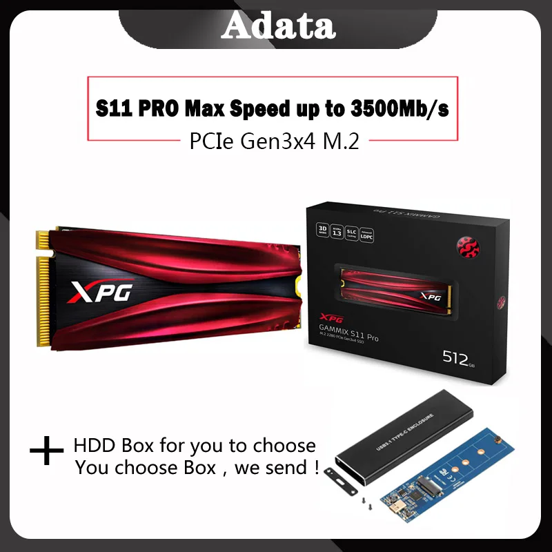 ADATA SSD XPG GAMMIX S11 Pro SSD M2 SSD жесткий диск M.2 256G жесткий диск для ноутбука Настольный 512G PCIe Gen3x4 2280