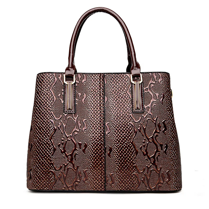Новые модные женские ретро сумки элегантный одного плеча Satchel тиснение под змею
