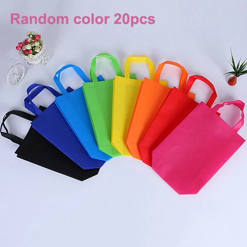 Random color 20 pcs 20 шт многоразовые вечерние подарочные сумки с ручками для детей, закуски на день рождения, поделки, украшения, принадлежности, многофункциональная подарочная сумка - Цвет: Random color 20 pcs