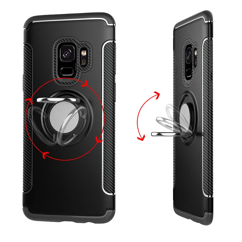 SIXEVE Phone Case For Samsung Galaxy S9 S8 Plus S7 Edge J2 J3 J5 J7 Prime Pro 2016 2017 Luxury Finger Ring Bracket Cover Casing |