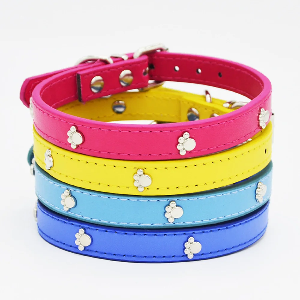 

120 pcs/lot Leather Pet Dog Collar Pet Products Collar For Dogs Cat Small Large Chihuahua Pitbull Dachshunds Pug
