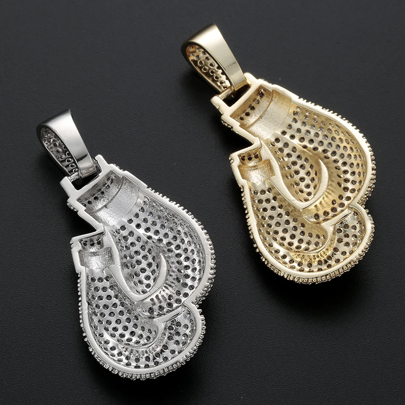 Handf человек очарование кубического циркония Боксёрские перчатки кулон Цепочки и