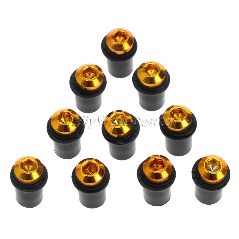 Золотые M5 мотоциклетные винты для ветрового стекла болты лобового крепления