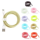 1,4 м USB-устройство для зарядки и передачи данных, защита кабеля, защитная пленка для кабеля, органайзер для iPhone, Xiaomi 8 видов цветов