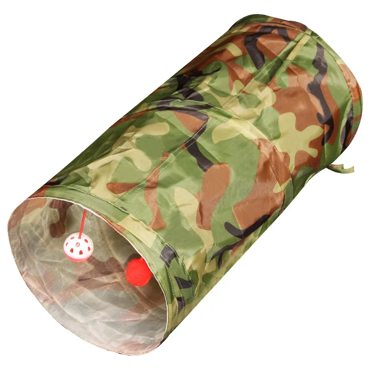 Camouflage Смешная собачка игрушечный тоннель кошка играть дождливой туннель коричневый складной 2 отверстия Кот туннель Котенок игрушка объемные игрушки Кролик туннель пещера - Color: Camouflage